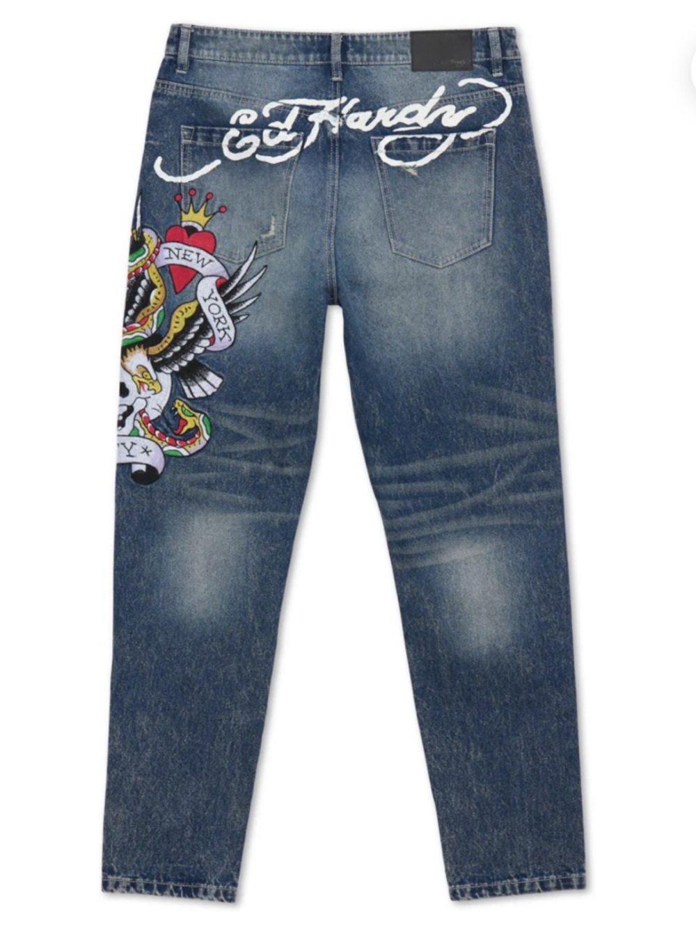 ED HARDY NYC SKULL SLIM TAPER JEAN SZ 34